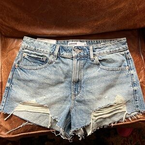 Garage Denim “Festival” Distressed Denim Shorts Medium Wash - NWT